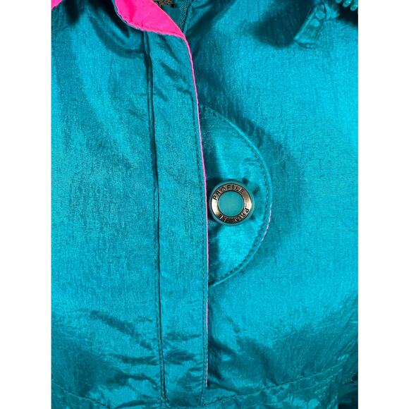 Profile Vintage Women's Half Zip Pullover Teal & Pink Jacket / Size Medium - Picture 4 of 11